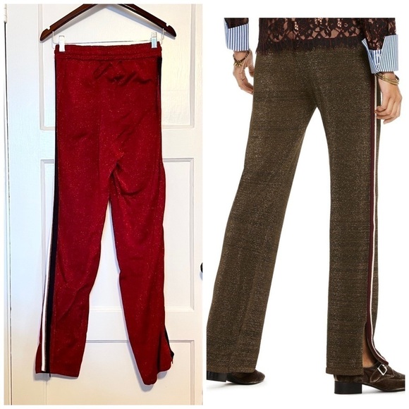 SCOTCH & SODA Y2K Metallic Sparkle Tuxedo Stripe Drawstring Lounge Track Pant XS - Picture 2 of 7